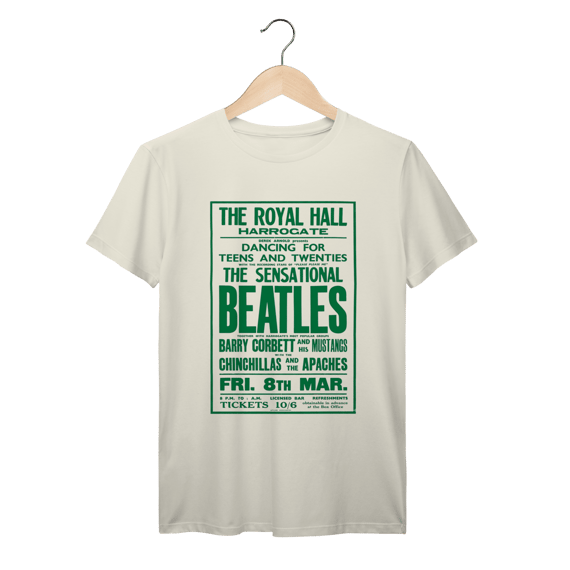 Camiseta The Beatles em Algodão Prime do icônico pôster Royal Hall 