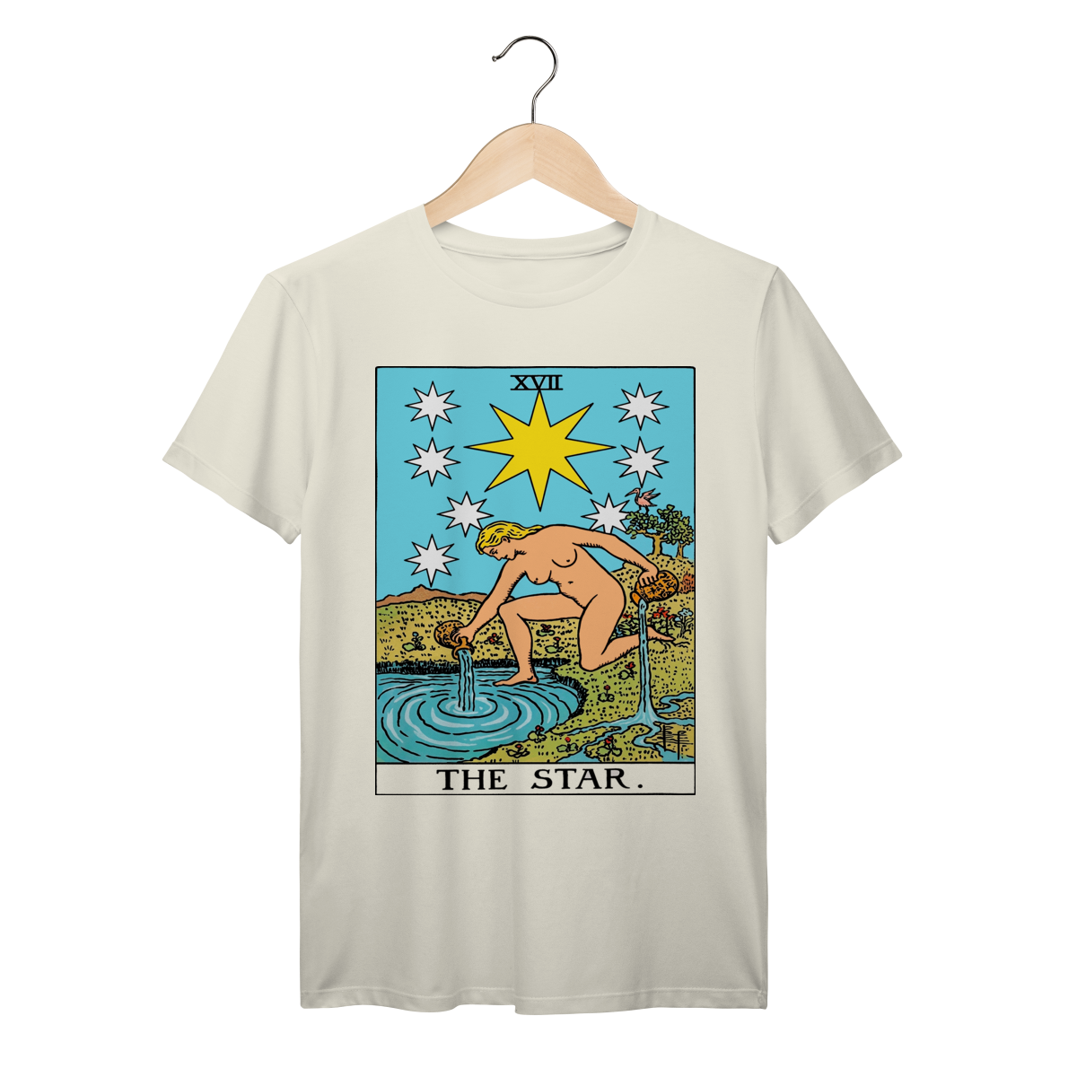 Nome do produto: Camiseta de Tarô: XVII A Estrela - 100% algodão Prime 