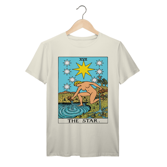 Camiseta de Tarô: XVII A Estrela - 100% algodão Prime 