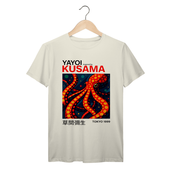 Camiseta 100% Algodão Yayoi Kusama Octopus Prime