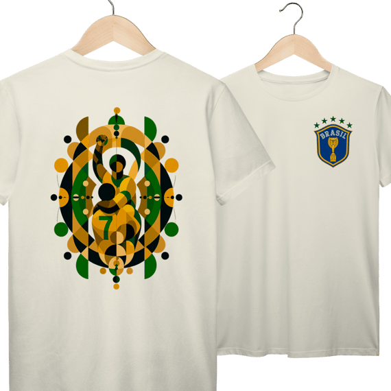 Camiseta do Brasil Pelé Vintage 1970 Algodão Prime