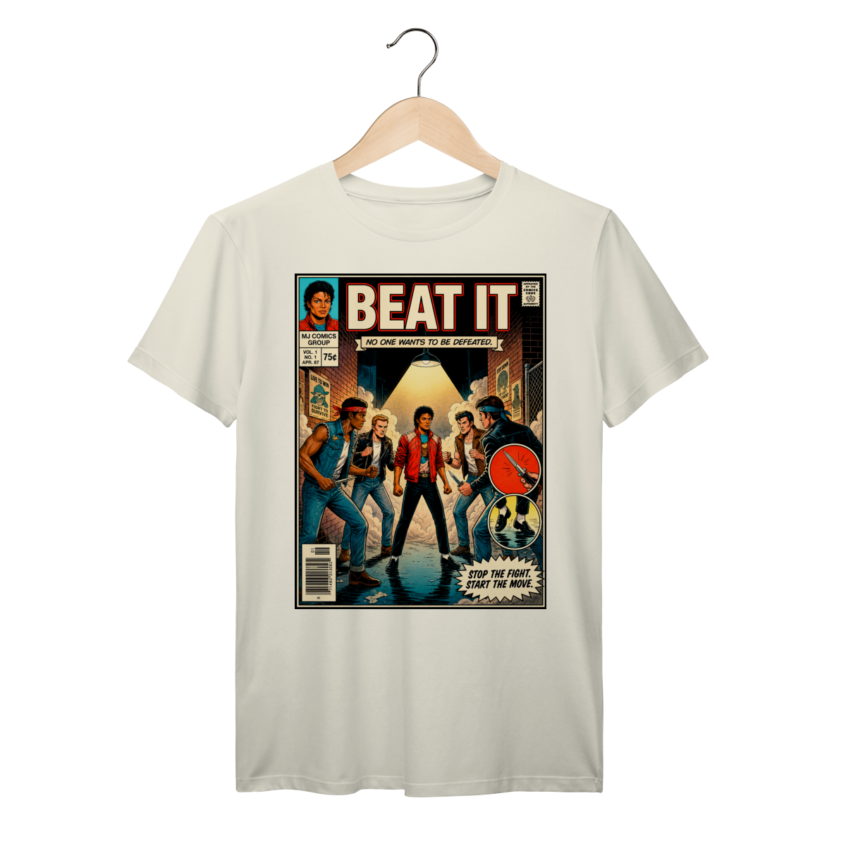 Nome do produto: Camiseta Michael Jackson Beat It Vintage Comic Algodão Prime 