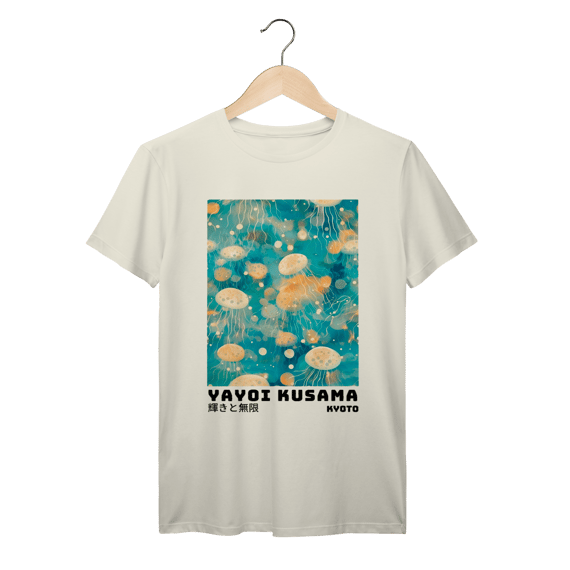 Camiseta Yayoi Kusama Jellyfish Art Algodão Prime