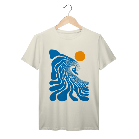 Camiseta Ocean Wave Streetwear Algodão Prime 