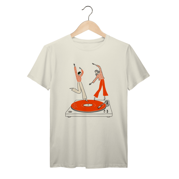 Camiseta Dancing Vinyl Vintage Algodão Prime
