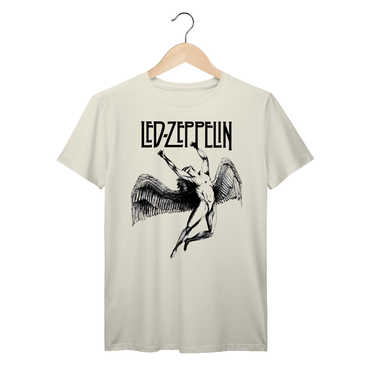 Nome do produto: Camiseta Led Zeppelin Icarus Vintage Rock Clássico Algodão Prime