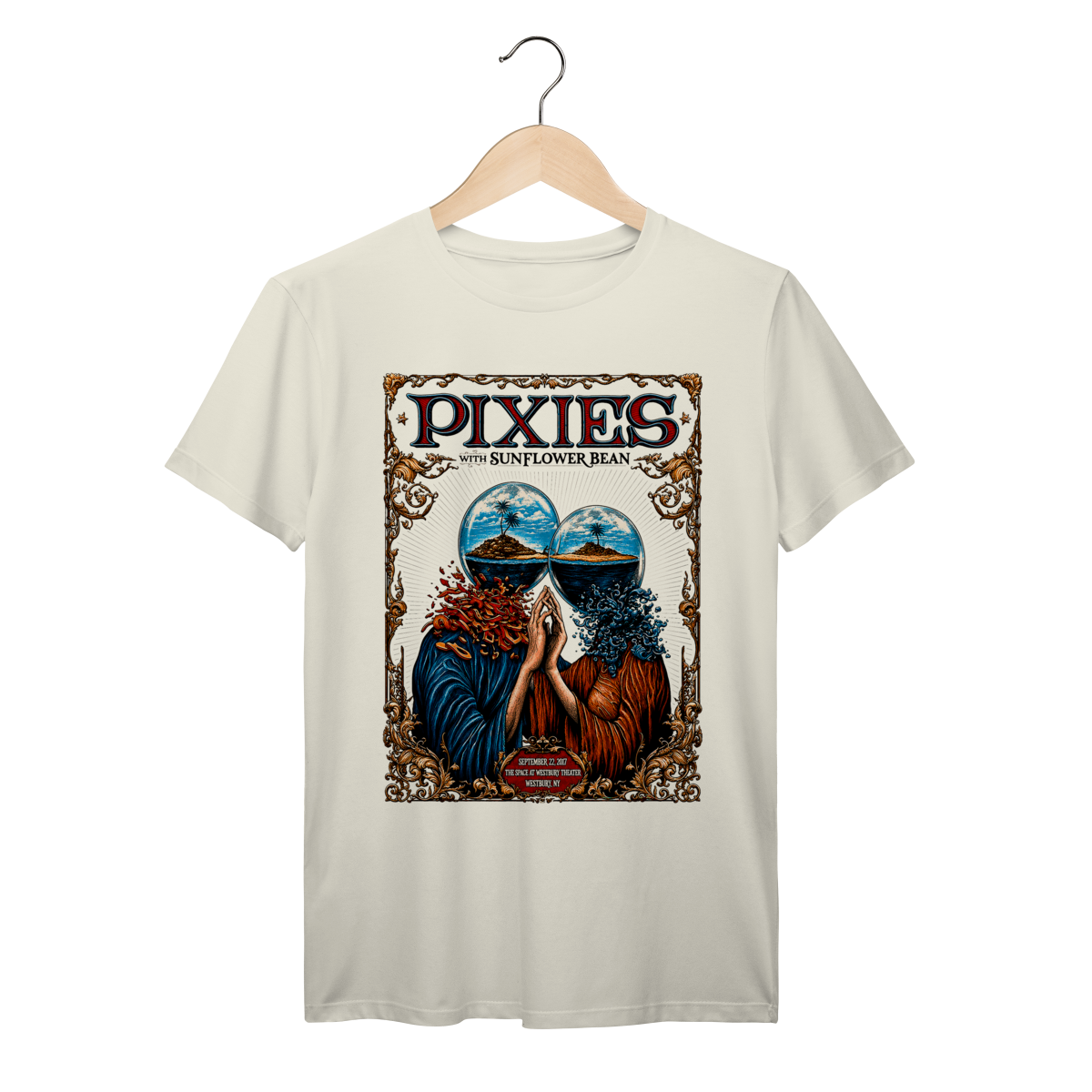Nome do produto: Camiseta Pixies Vintage Concert Poster Indie Rock Algodão Prime
