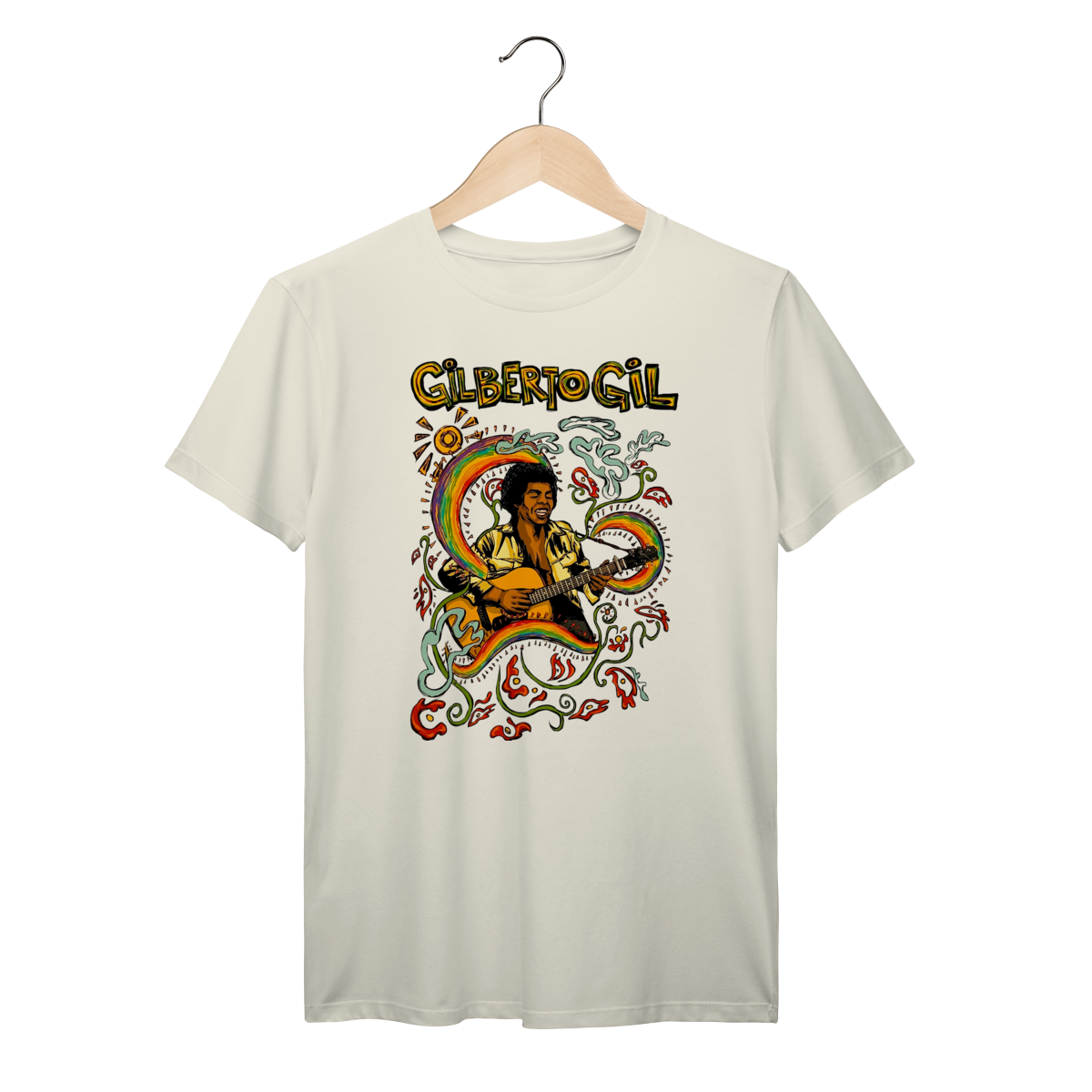 Nome do produto: Camiseta Gilberto Gil Arte Tropicalista Vintage 100% Algodão Prime