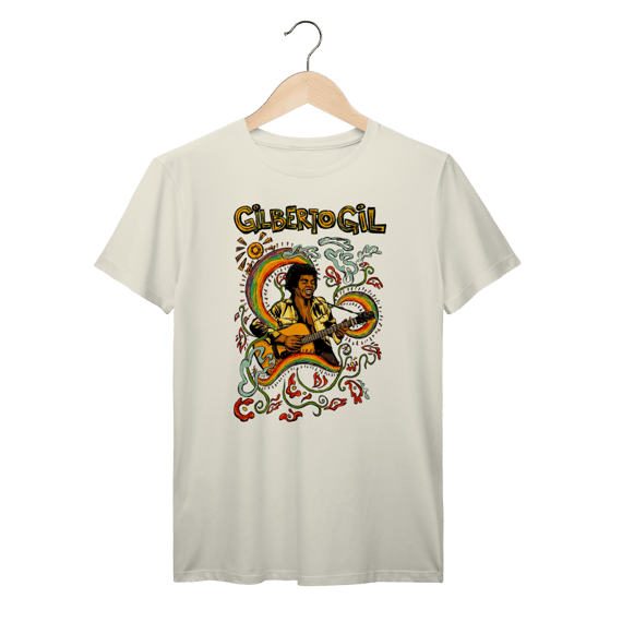 Camiseta Gilberto Gil Arte Tropicalista Vintage 100% Algodão Prime