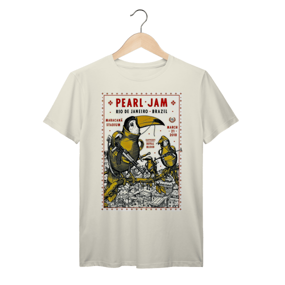 Camiseta Pearl Jam Maracanã 2018 Vintage Rock 100% algodão Prime