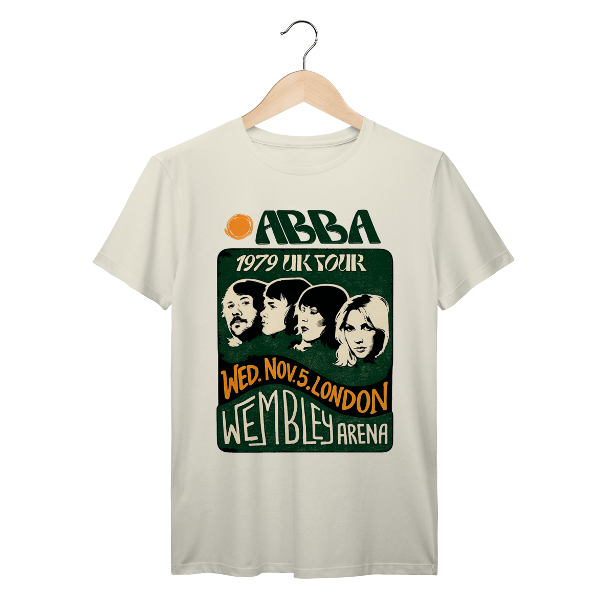 Nome do produto: Camiseta ABBA Vintage 1979 UK Tour Algodão Premium 
