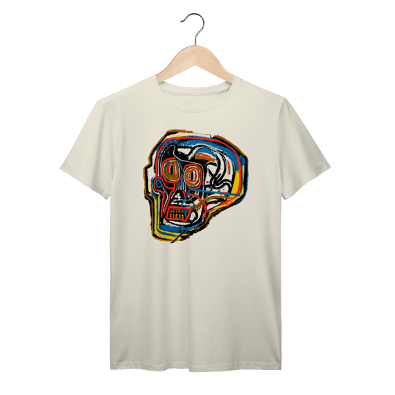 Camiseta Basquiat Skull Streetwear Vintage 100% algodão Prime