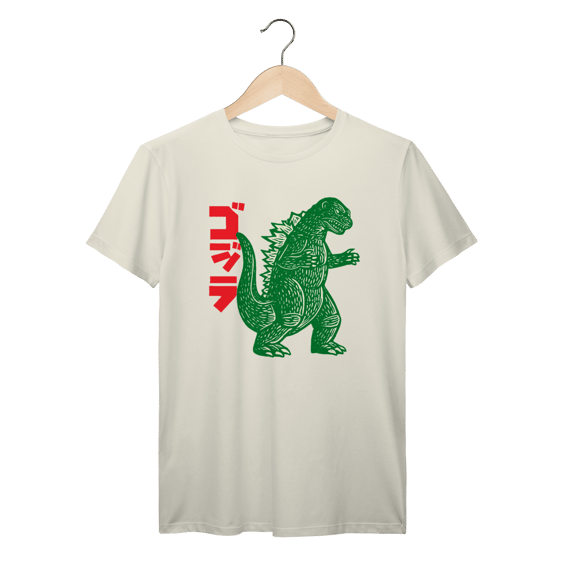 Camiseta Godzilla Kaiju Retrô Algodão Prime 