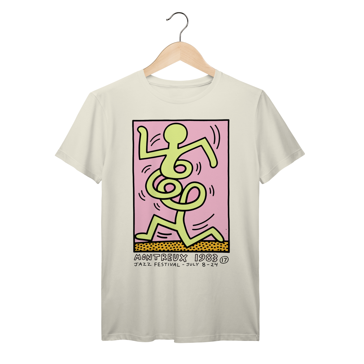 Nome do produto: Camiseta Keith Haring Montreux Jazz Festival 1983 Vintage Algodão Prime