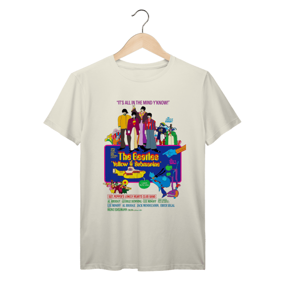 Camiseta The Beatles Yellow Submarine Vintage Psicodélica Algodão Prime
