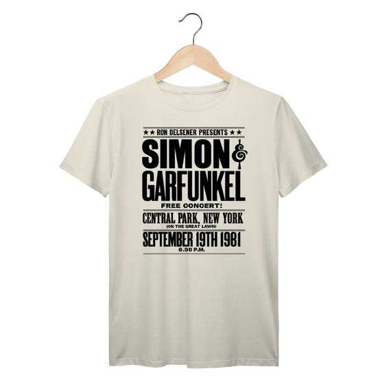 Camiseta Simon & Garfunkel New York 1981 | Concerto Histórico | Algodão Prime