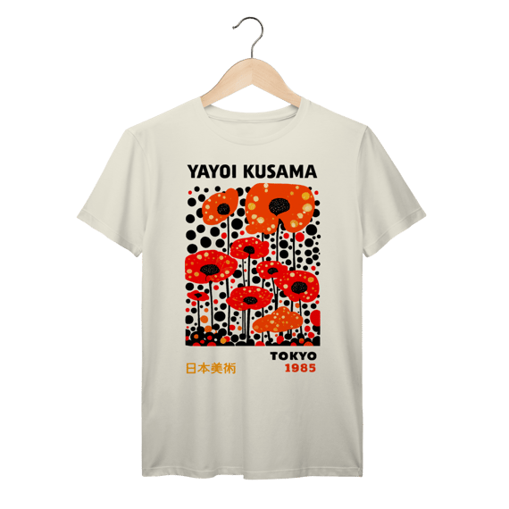 Camiseta Yayoi Kusama Tokyo 1985 Flores | Arte Japonesa | 100% Algodão Prime