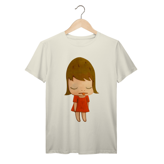 Camiseta Yoshitomo Nara Menina Rebelde Vintage | Arte Japonesa | 100% Algodão Prime