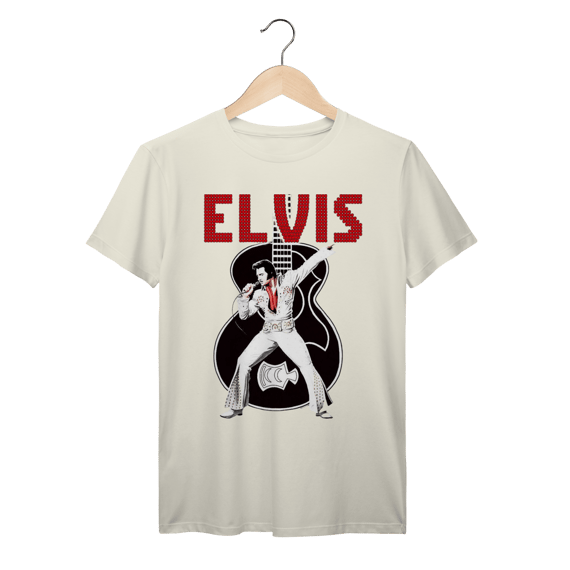 Camiseta Elvis Presley King of Rock Vintage | Rock and Roll Clássico 100% Algodão Prime
