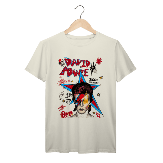 Camiseta David Bowie Ziggy Stardust Glam Rock Vintage Algodao Prime