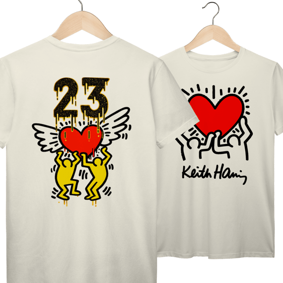 Camiseta Keith Haring Coração 23 Frente&Costas Prime