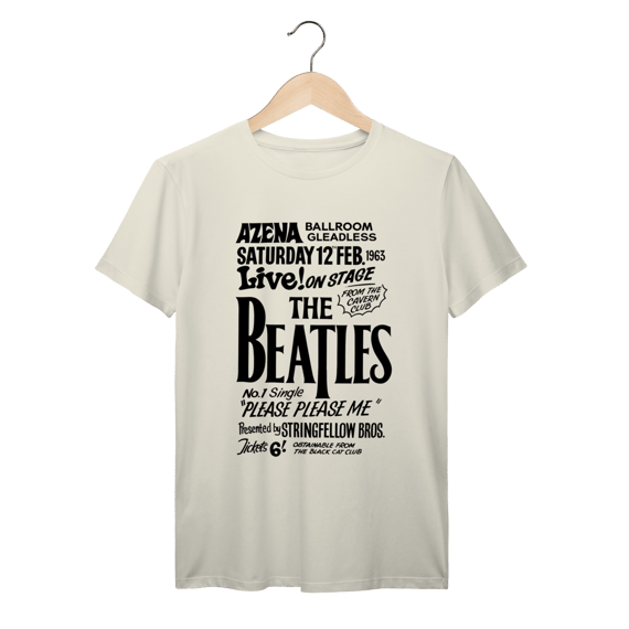 Camiseta Algodão Prime The Beatles no Azena Ballroom Poster Raro 