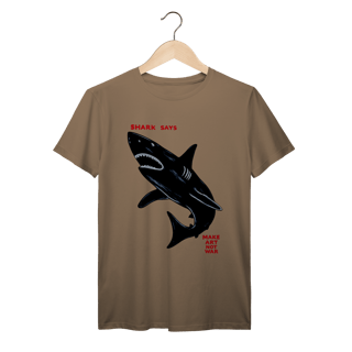 Nome do produto Camiseta John Shark Says Make Art Not War Streetwear Algodão Prime
