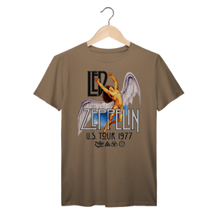 Nome do produto Camiseta Led Zeppelin Vintage Tour 1977 Angel Wings Rock Clássico Algodão Prime