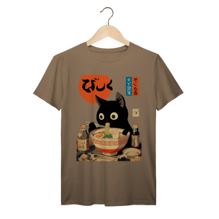 Nome do produto Camiseta Gato Ramen Japonês Anime Vintage Algodão Prime