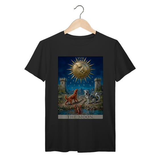 Camiseta de Tarô: A Lua - Camiseta unissex 100% algodão Prime