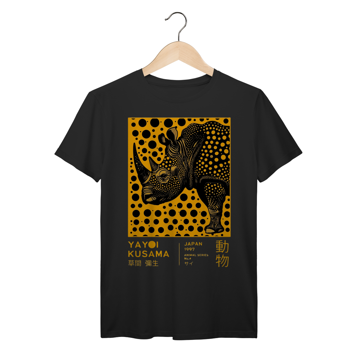 Nome do produto: Camiseta 100% Algodão Yayoi Kusama Rhinoceros Prime