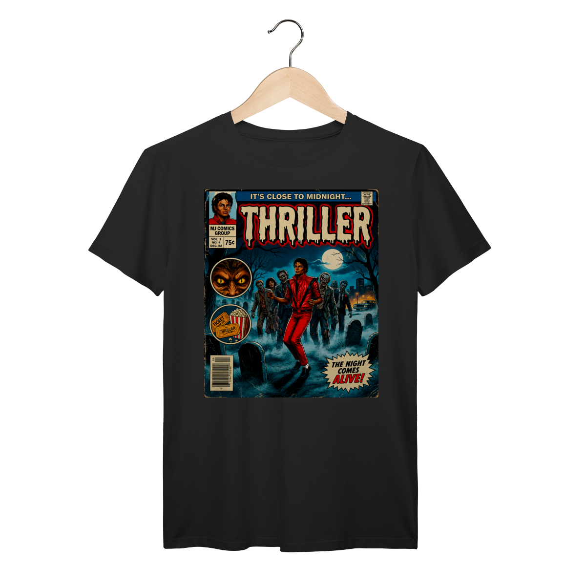 Nome do produto: Camiseta Michael Jackson Thriller Vintage Comic Algodão Prime