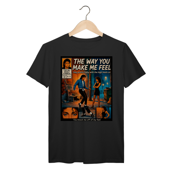 Camiseta Michael Jackson The Way You Make Me Feel Vintage Comic Prime