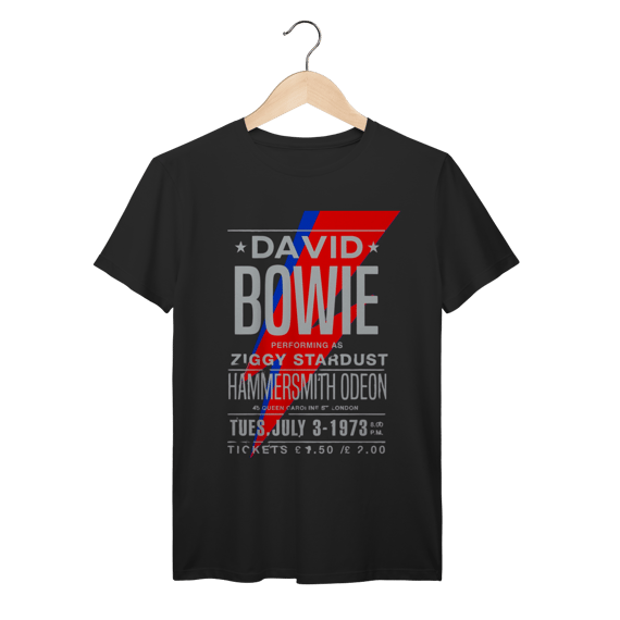Camiseta David Bowie Ziggy Stardust Vintage 1973 Algodão Prime