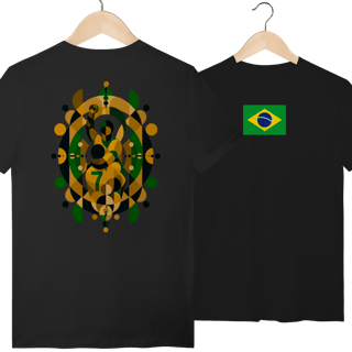 Nome do produto Camiseta Brasil 1970 Futebol Arte Abstrata Algodão Quality 