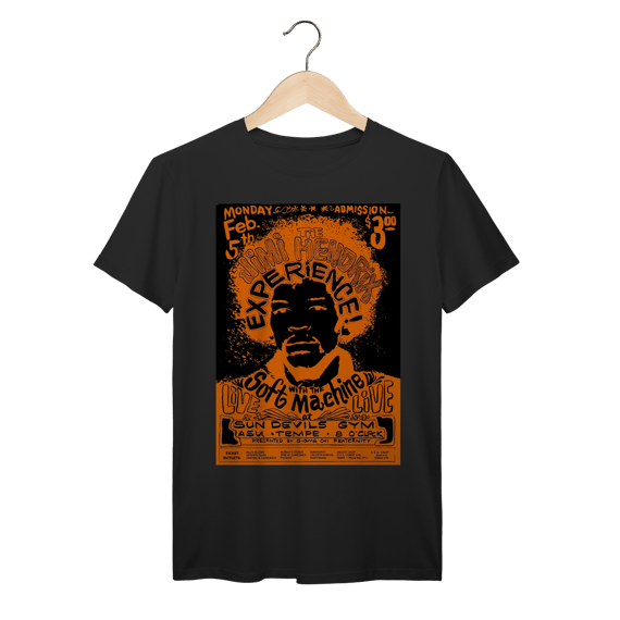 Camiseta Jimi Hendrix Vintage Poster Algodão Prime