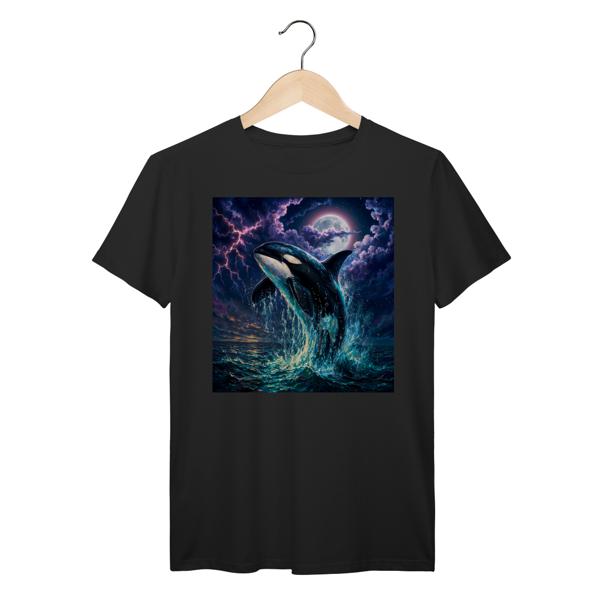 Nome do produto: Camiseta vintage com estampa de orca à meia-noite dos anos 90, camiseta retrô de orca algodão prime