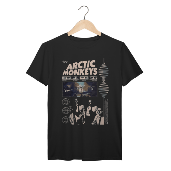 Camiseta Arctic Monkeys Vintage Indie Rock Algodão Prime