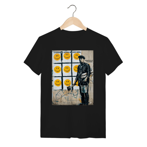 Camiseta Banksy Arquiteto da Felicidade Street Art 