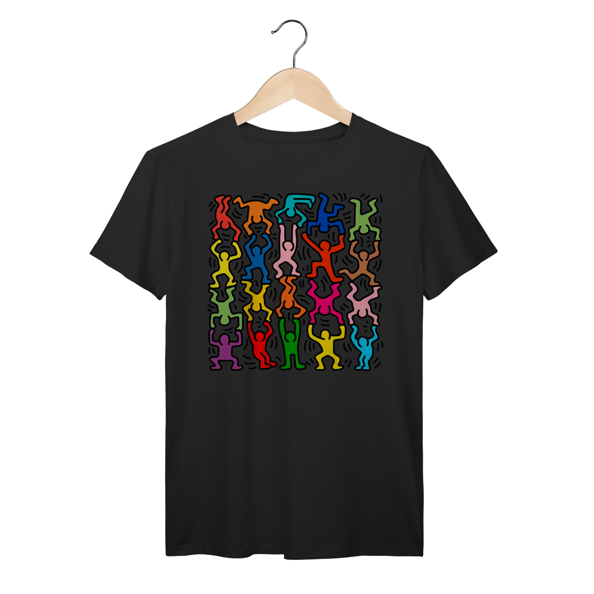 Camiseta Keith Haring Pop Art | Bonecos Coloridos | Street Art