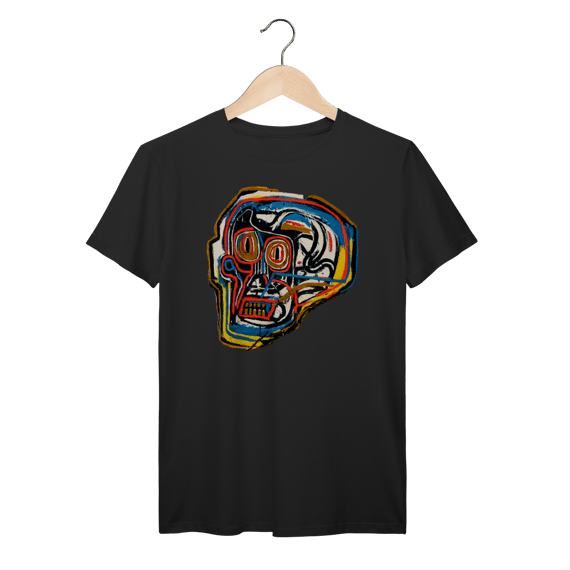 Camiseta Basquiat Skull Streetwear Vintage 100% algodão Prime