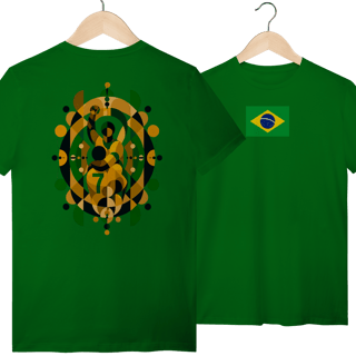 Nome do produto Camiseta Brasil 1970 Futebol Arte Abstrata Algodão Quality 