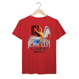 Nome do produto Camiseta Led Zeppelin Vintage Tour 1977 Angel Wings Rock Clássico Algodão Prime