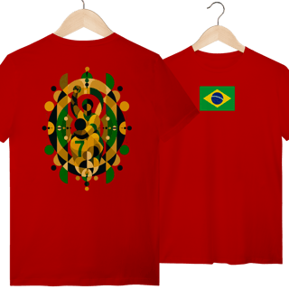 Nome do produto Camiseta Brasil 1970 Futebol Arte Abstrata Algodão Quality 