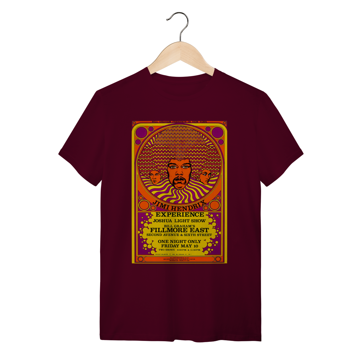 Nome do produto: Camiseta Jimi Hendrix Psicodélica Vintage Fillmore East