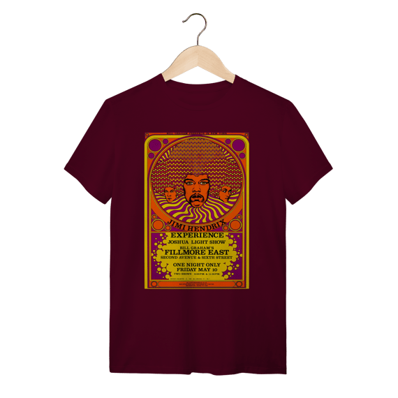 Camiseta Jimi Hendrix Psicodélica Vintage Fillmore East
