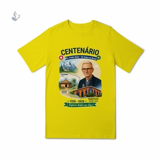 Nome do produto Camiseta Centenário Padre Pedro Balzi - Trajetória Suíça ao Piauí (infantil 10 a 14))