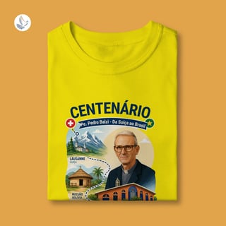 Nome do produto Camiseta Centenário Padre Pedro Balzi - Trajetória Suíça ao Piauí (infantil 2 a 8)