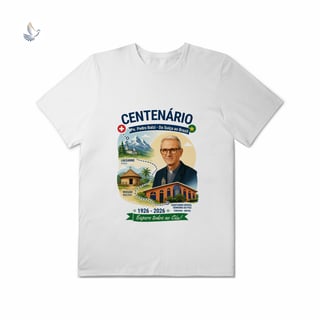 Nome do produto Camiseta Centenário Padre Pedro Balzi - Trajetória Suíça ao Piauí (PLUS)