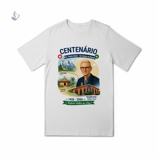 Nome do produto Camiseta Centenário Padre Pedro Balzi - Trajetória Suíça ao Piauí (infantil 10 a 14))